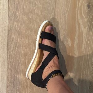 BOBS from Skechers Black Crisscross Sandals